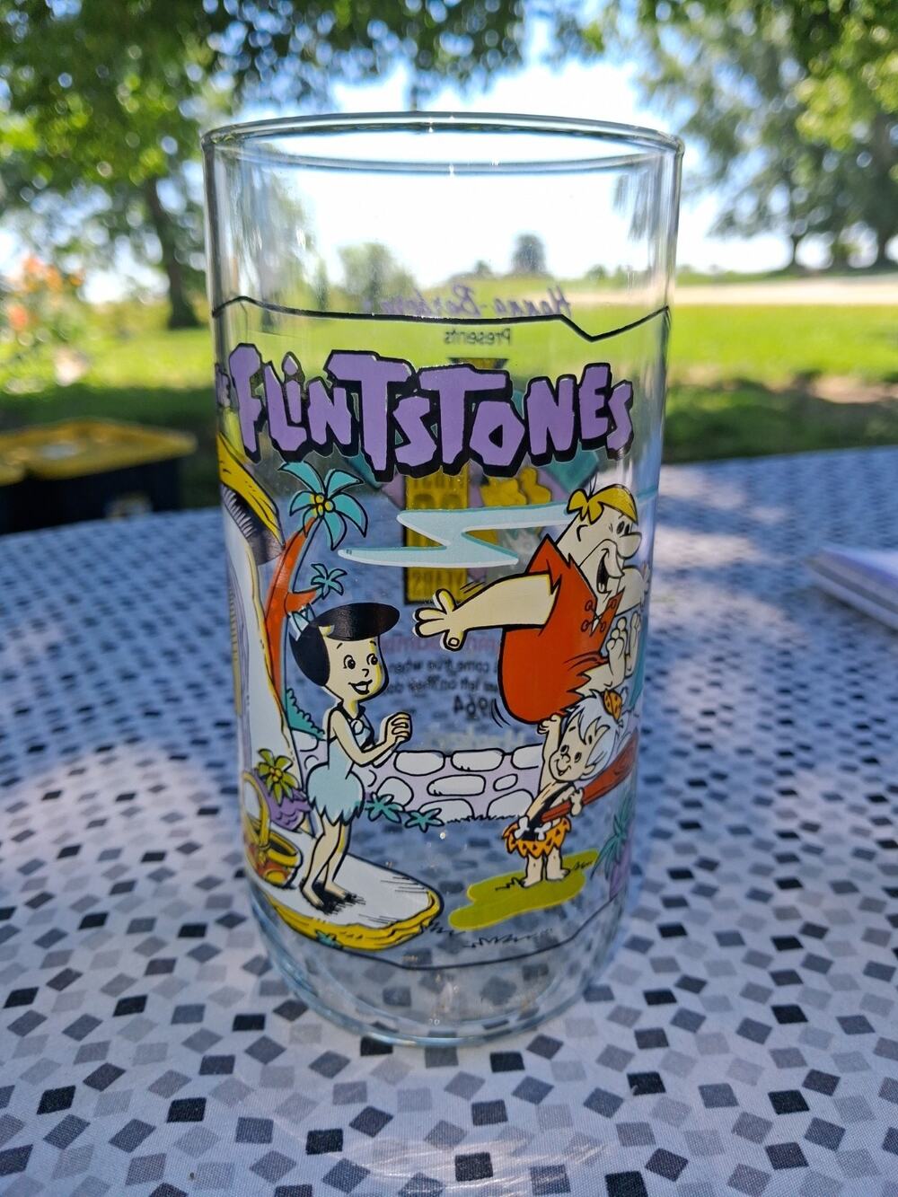 Vintage FLINTSTONES FIRST 30 YEARS Anniversary 1964 Hardees Glass 1991. Excelnt